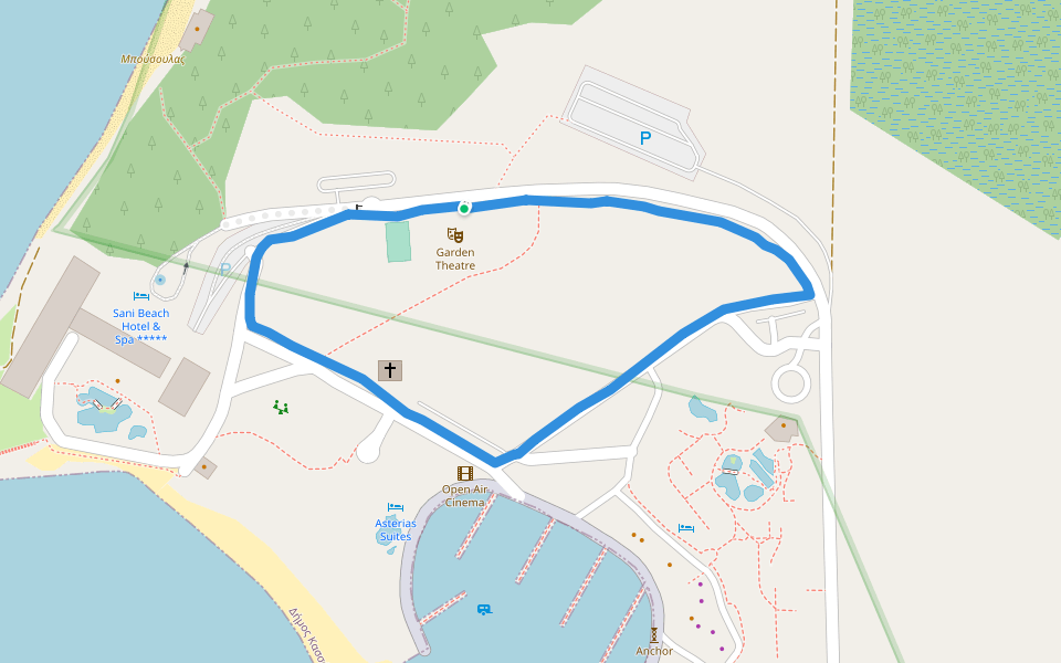 Έλη Νέας Φώκαιας - Δημοτικά Διαμερίσματα Νεας Φώκαιας και Ποτίδαιας Δήμου Παλλήνης Κασσάνδρας walking route map in Kassandreia