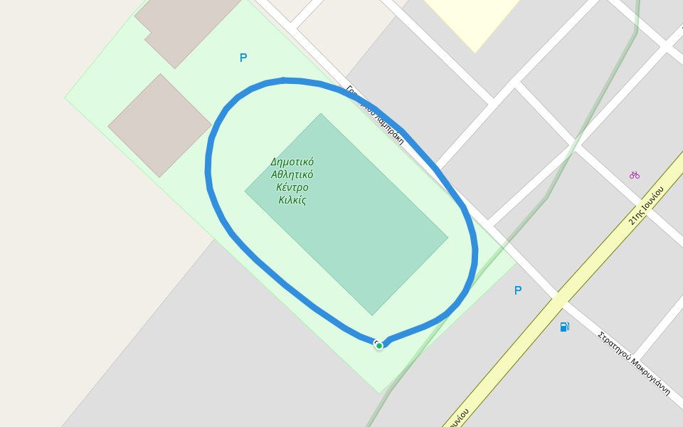 Δημοτικό Αθλητικό Κέντρο Κιλκίς walking route map in Kilkis