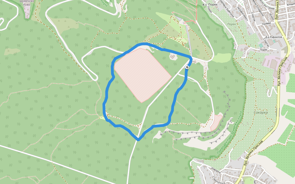 Скален феномен Охлюва walking route map in Shumen