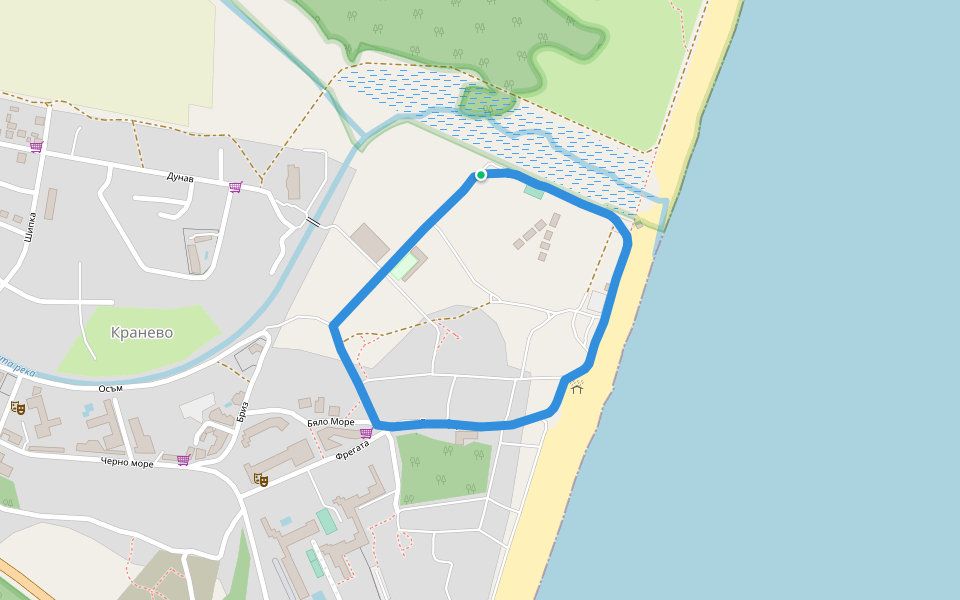 Блатно кокиче walking route map in Kranevo