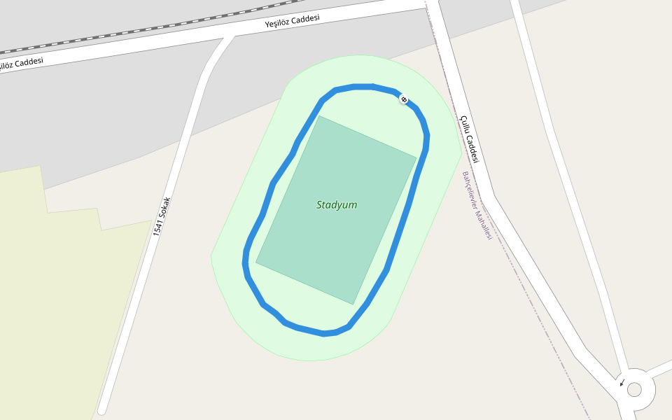 Stadyum walking route map in Kırıkkale