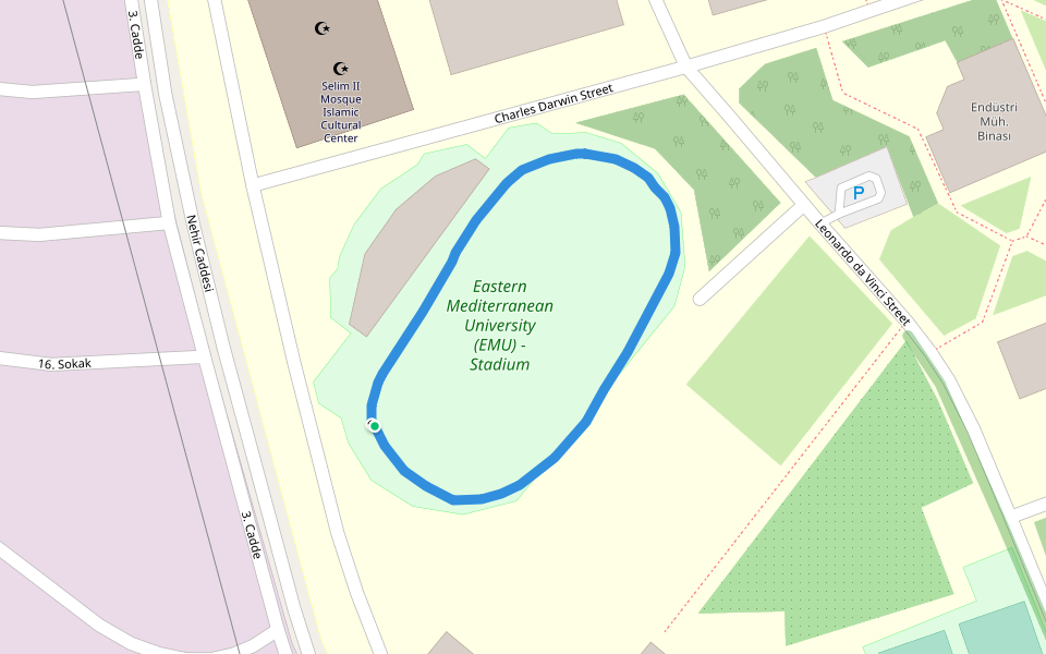 Doğu Akdeniz Üniversitesi walking route map in Gazimağusa