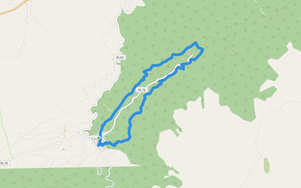Kantara walking route map in Kaplıca