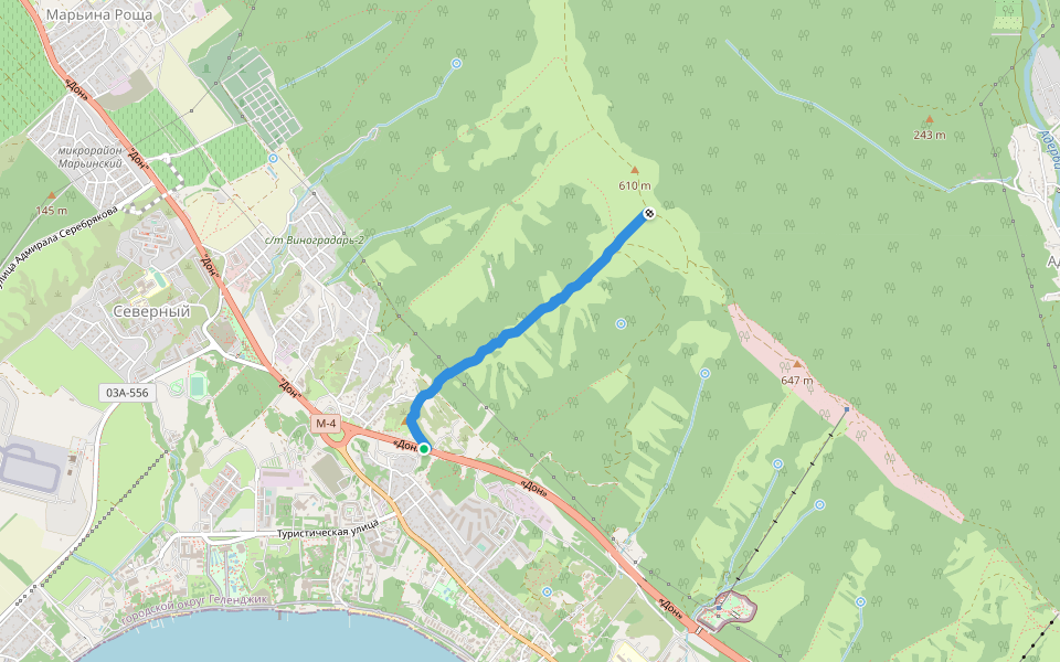 Трейл "Енотка" walking route map in Gelendzhik