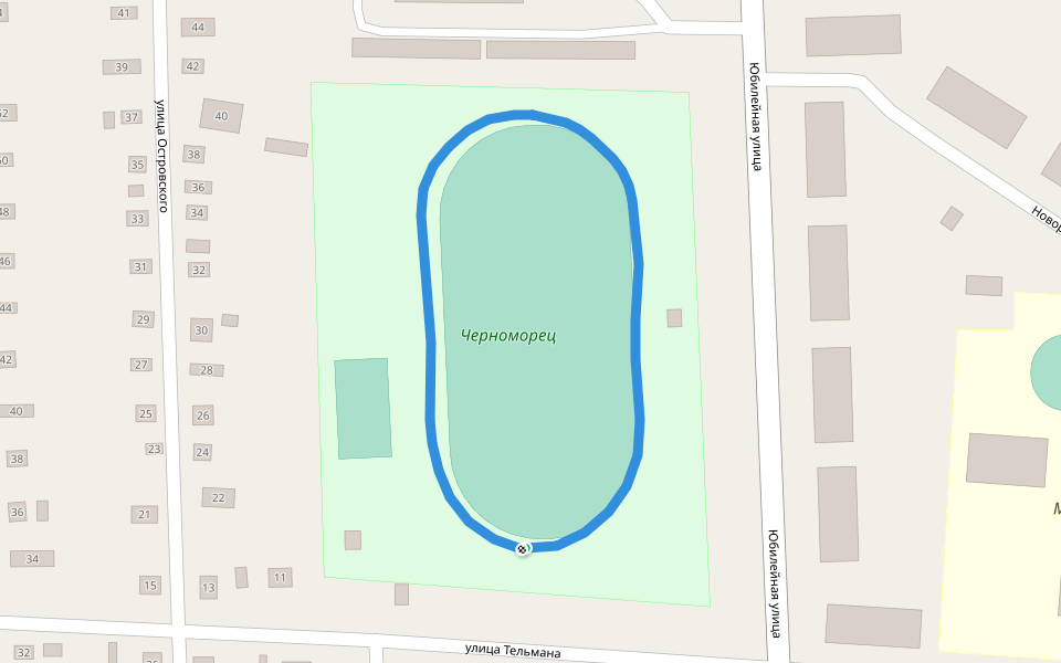 Черноморец walking route map in Chernomorskii