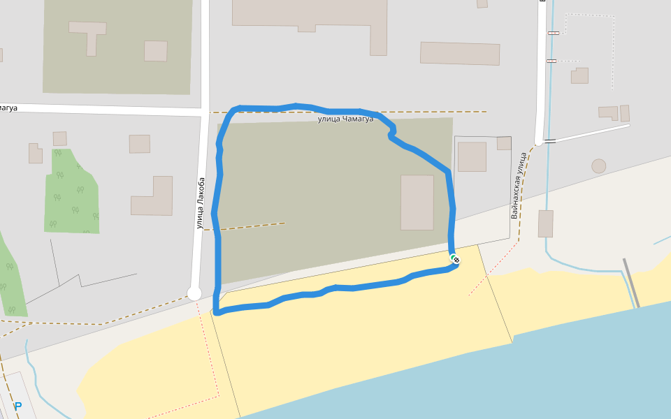 улица Чамагуа walking route map in Gudauta