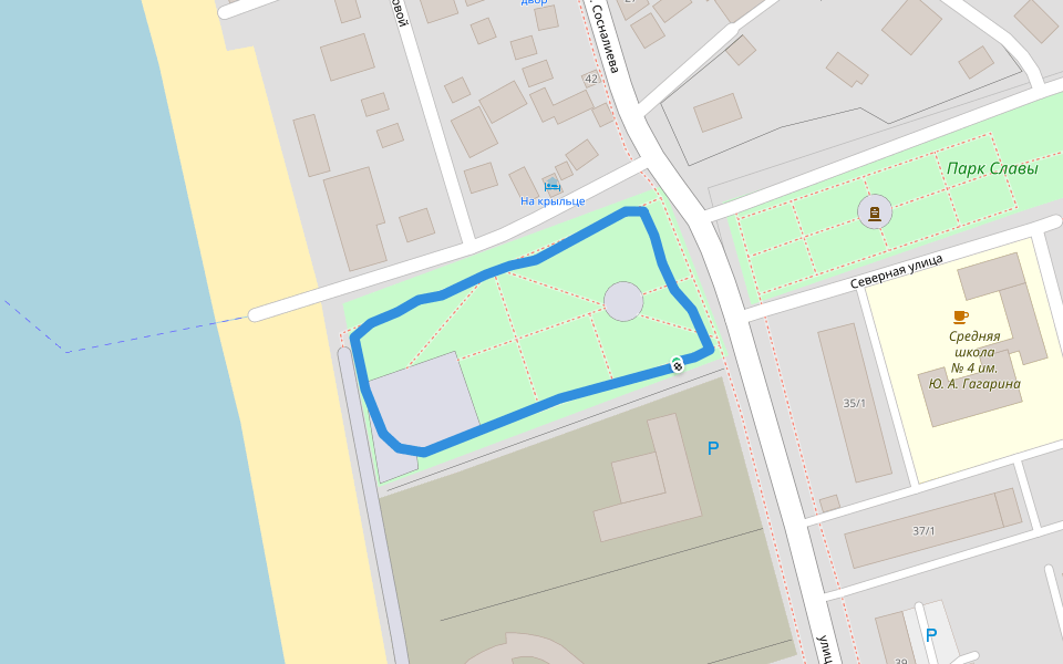 Набережная walking route map in Gagra