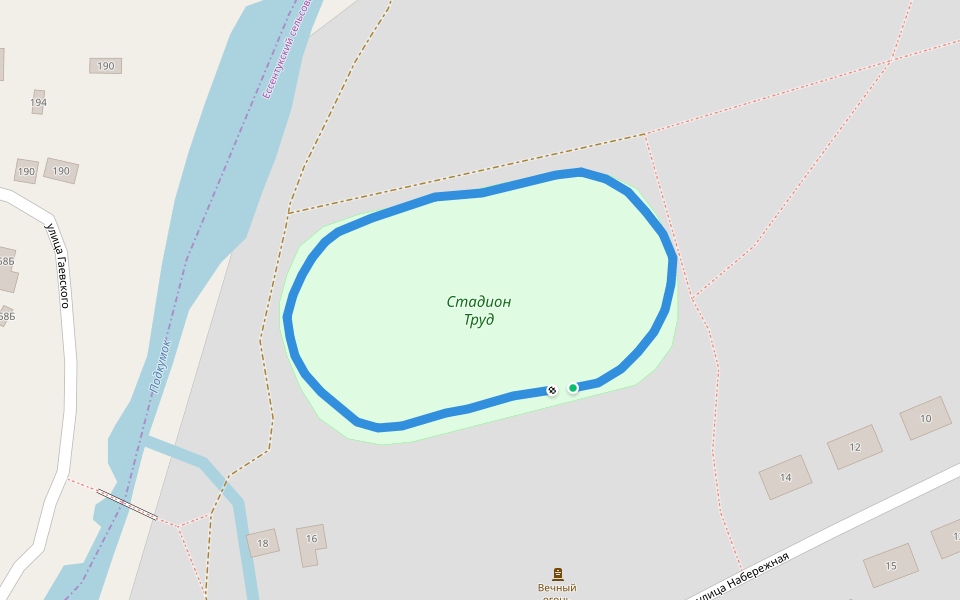 Стадион Труд walking route map in Essentukskaya