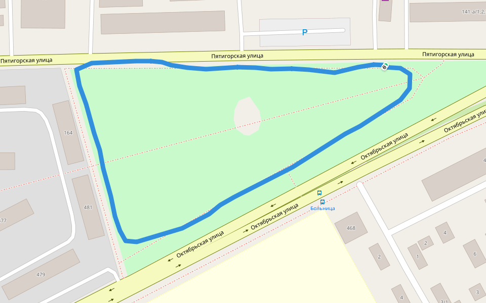Ессентукская Городская Больница / Роддом walking route map in Essentuki