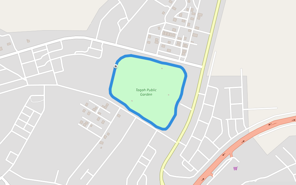 Taqah Public Garden walking route map in Taqah