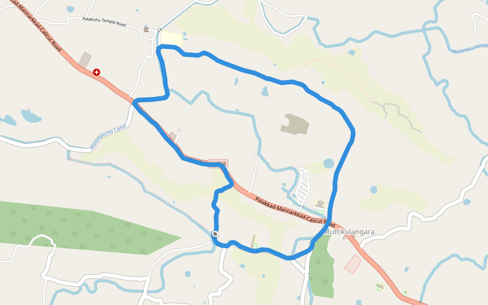 Integrated Rural Technology Centre walking route map in Pirayiri