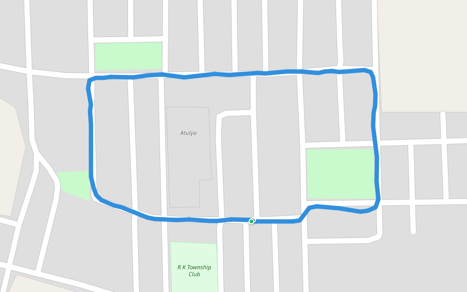 R K Township Club walking route map in Bommasandra