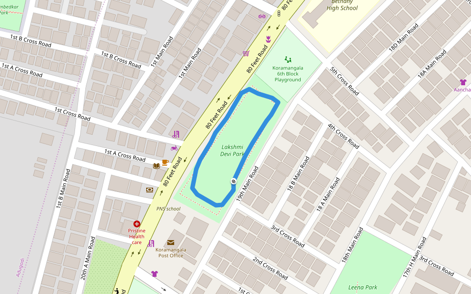 Lakshmi Devi Park walking map