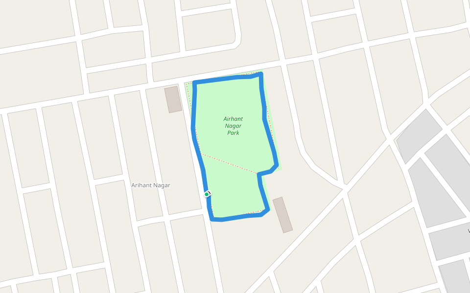 Airhant Nagar Park walking route map in Hubballi