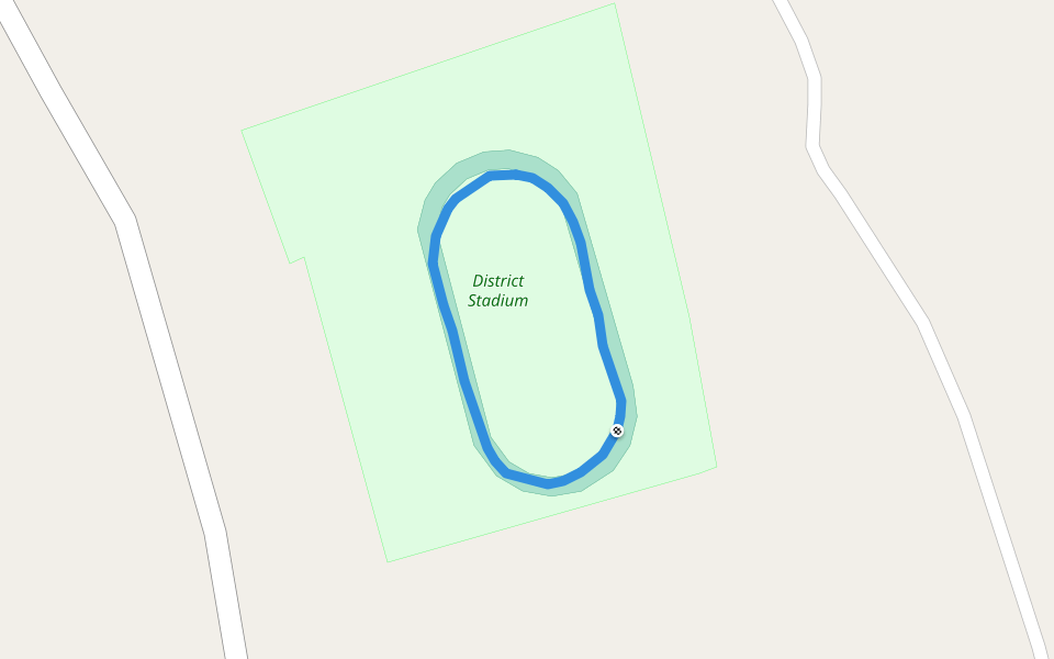 District Stadium walking route map in Haveri