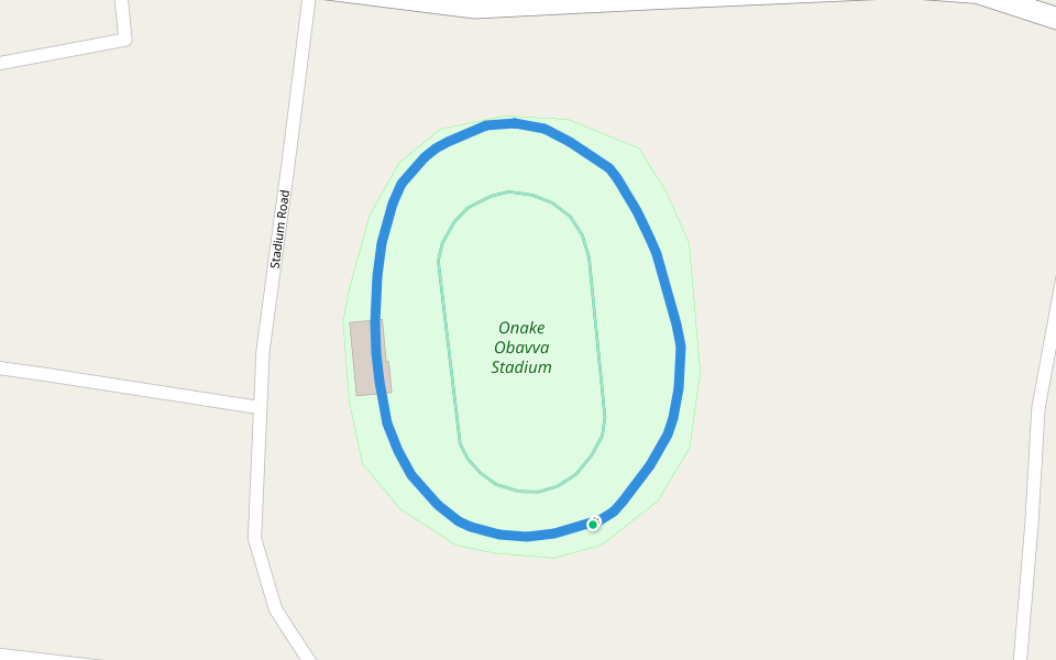 Onake Obavva Stadium walking route map in Chitradurga