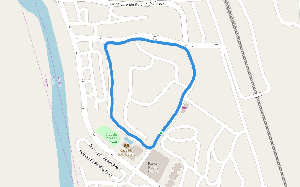 Casa Rio Cricket Ground walking route map in Palava City