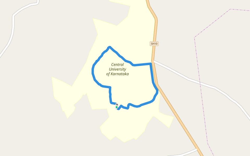 Central University of Karnataka walking route map in Central University of Karnataka