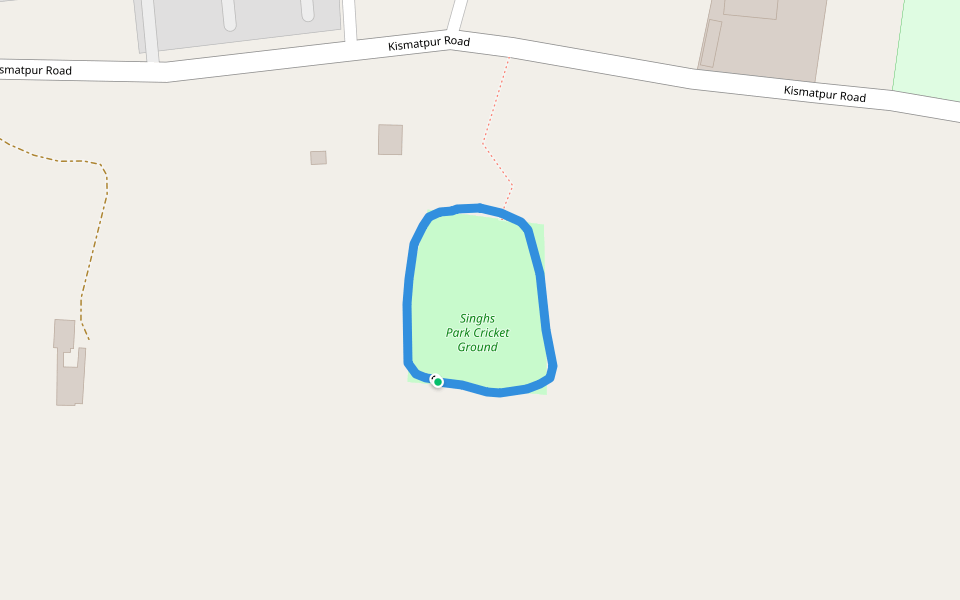 Singhs Park Cricket Ground walking route map in Kismatpur