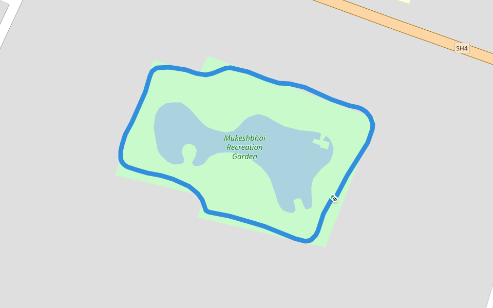 Mukeshbhai Recreation Garden walking route map in Amode