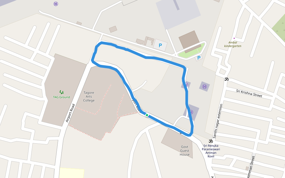 TAG Ground walking route map in Puducherry