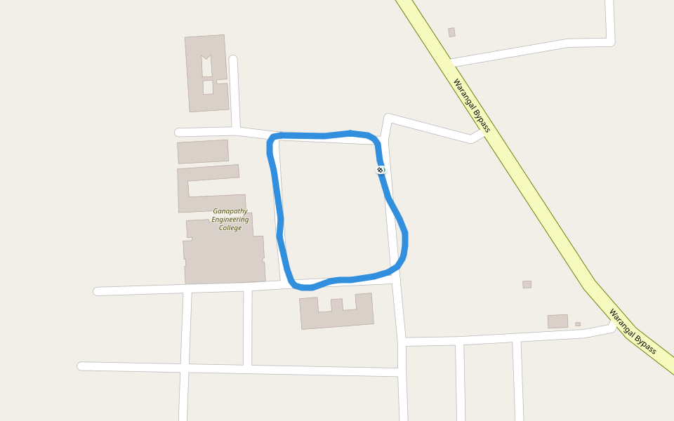 Ganapathy Engineering College walking route map in Warangal