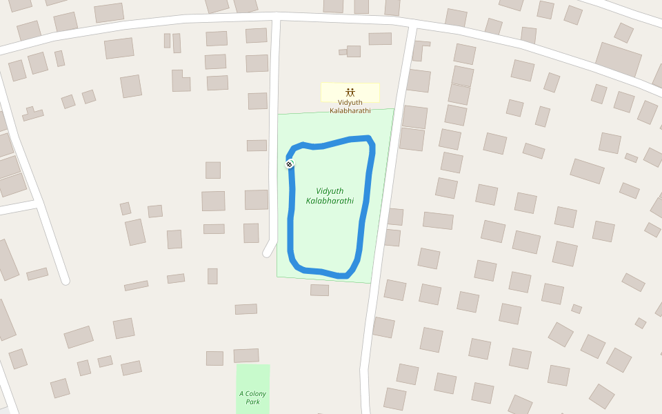 Vidyuth Kalabharathi walking route map in Palwancha