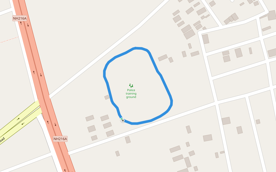 Police training ground walking route map in Rajamahendravaram