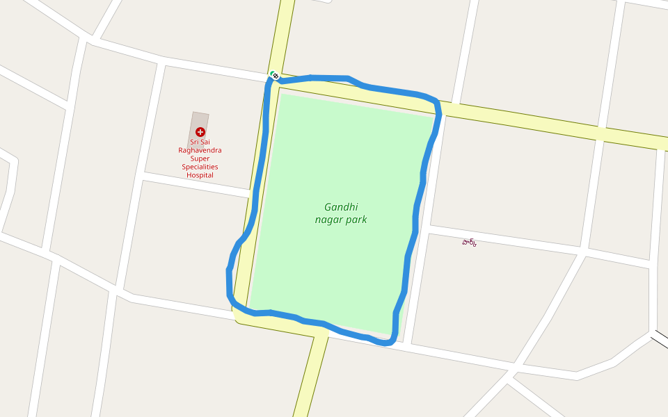 Gandhi nagar park walking route map in Kakinada