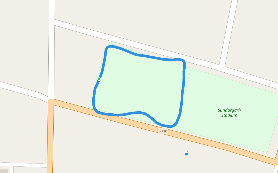 Sundargarh Stadium walking route map in Sundargarh