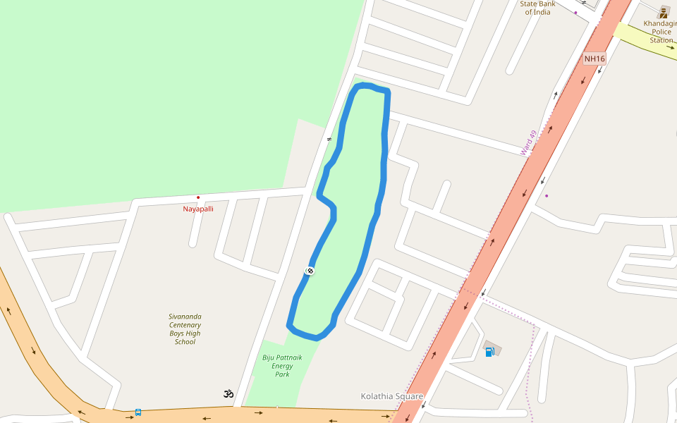 Jayadev Vatika walking route map in Bhubaneswar