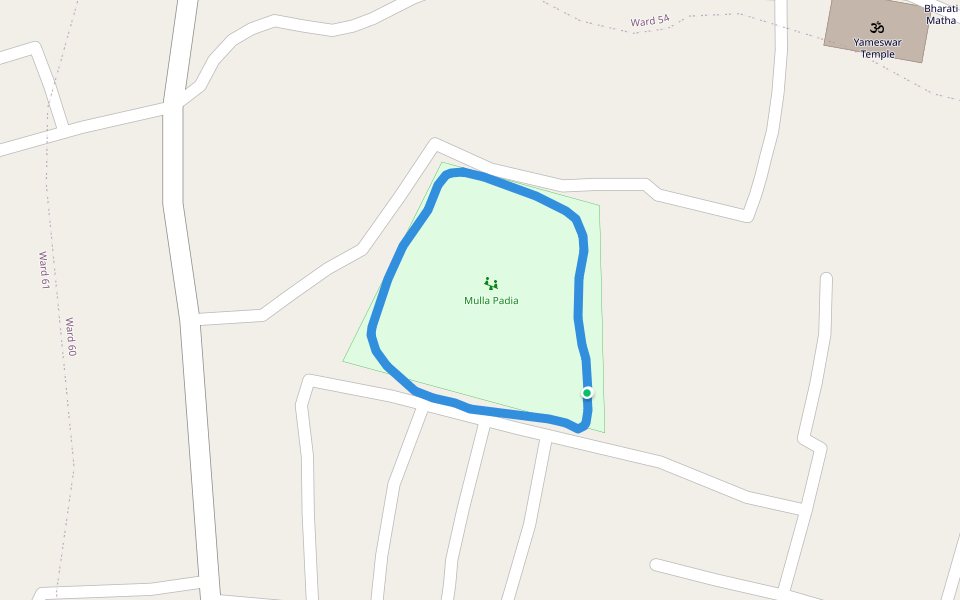 Mulla Padia walking route map in Bhubaneswar