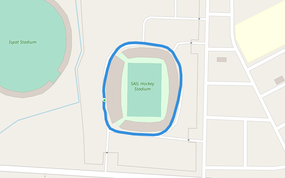 SAIL Hockey Stadium walking route map in Rourkela