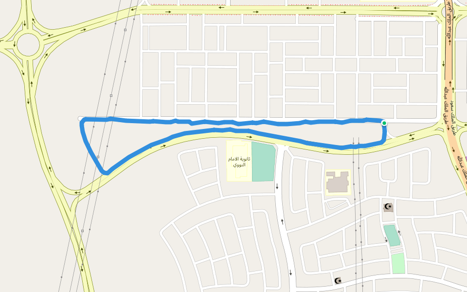 الثانوية الثالثة بالمبرز walking route map in Al Mubarraz