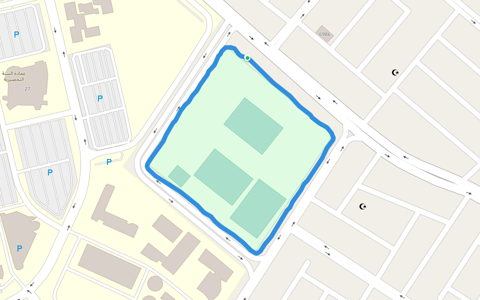 جامعة الملك فيصل walking route map in Al Hofuf