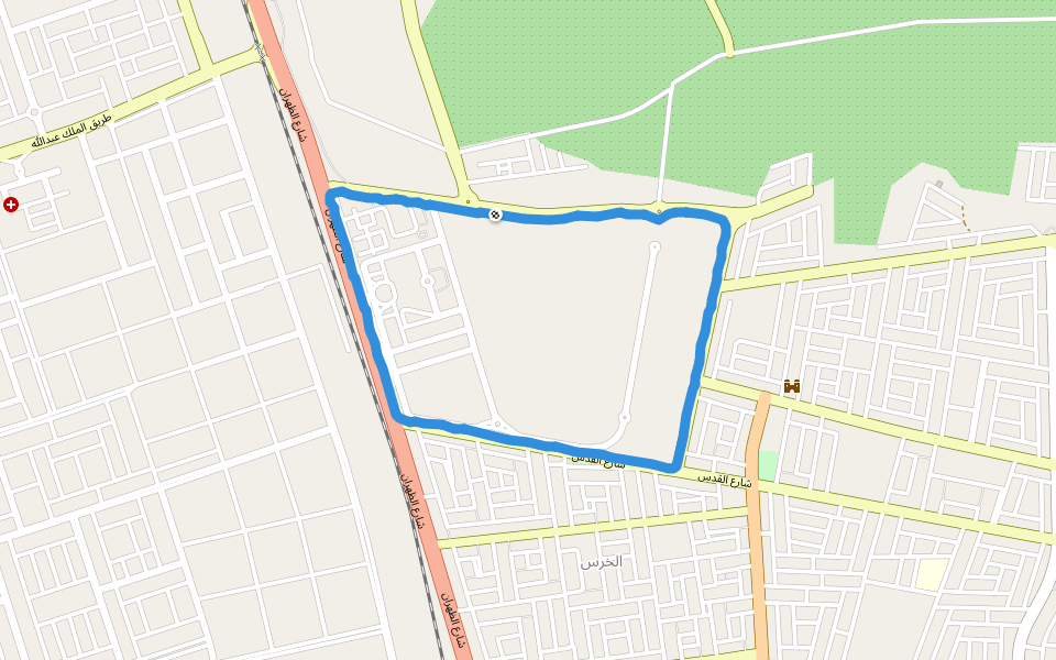 الخرس walking route map in Al Mubarraz