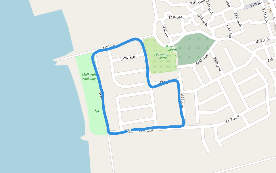 Malkiyah Walkway walking route map in Karbabad