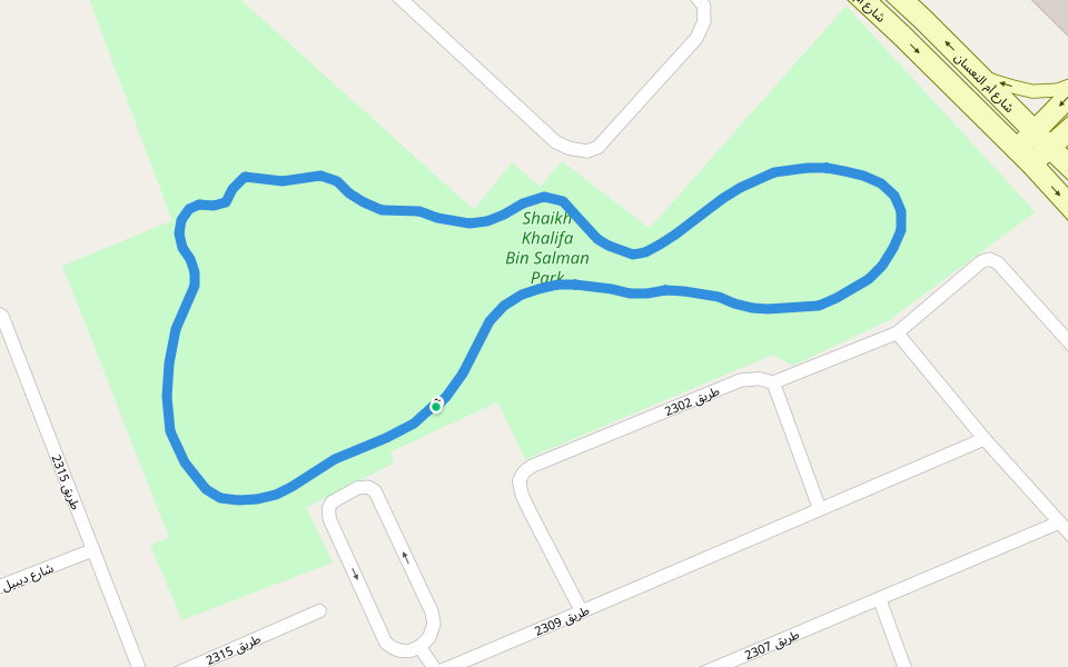 Shaikh Khalifa Bin Salman Park walking route map in Zallaq