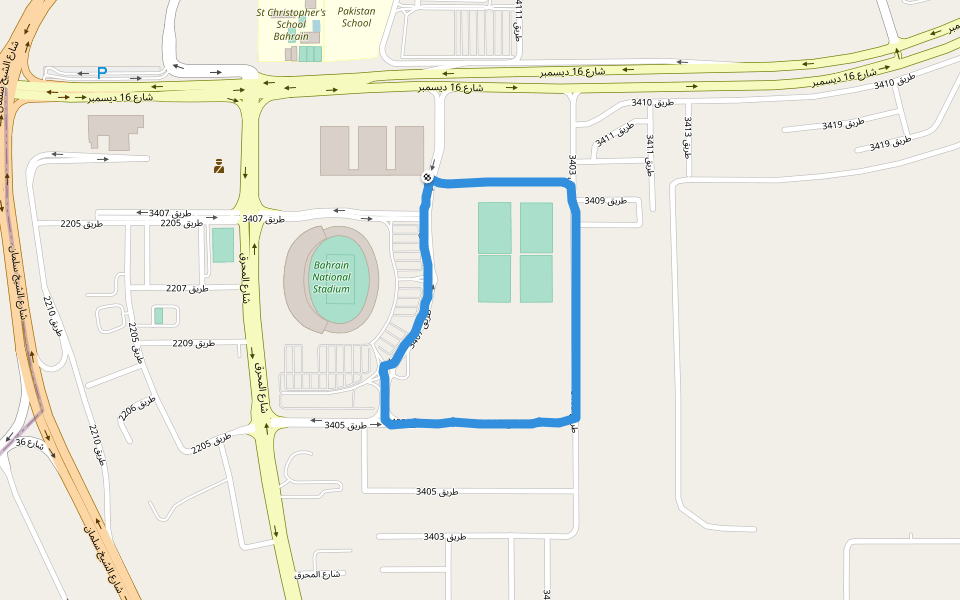 Bahrain National Stadium Wander und Laufweg Zuid Pacer