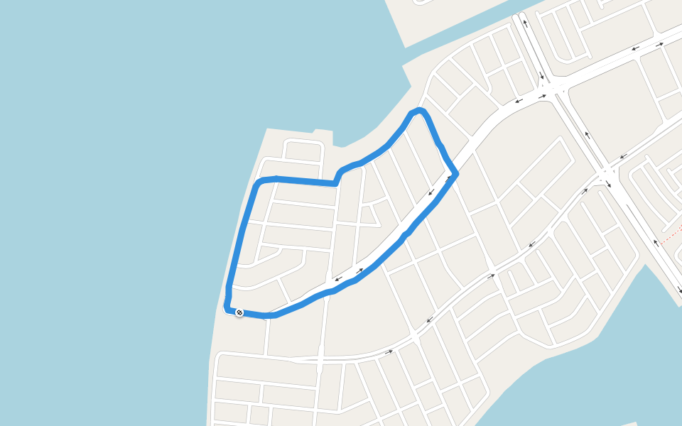 الخليج الفارسي walking route map in Saar