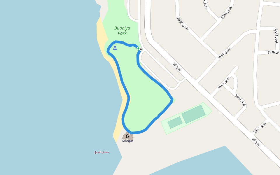 Budaiya Park walking route map in Budaiya