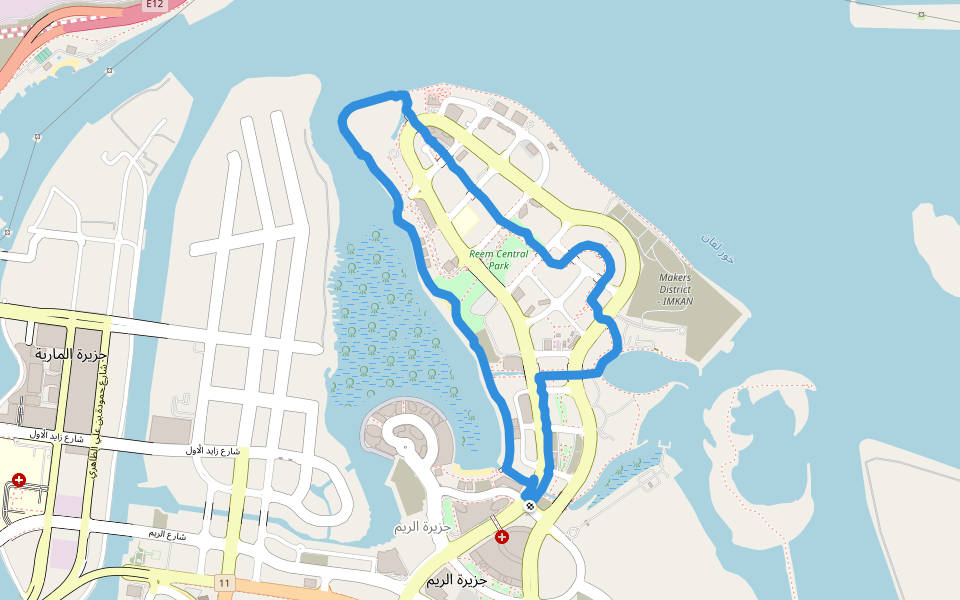 الخليج الفارسي walking route map in ECCT
