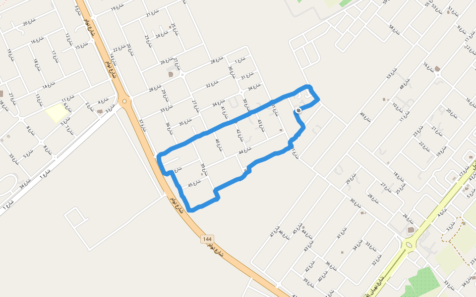 بيت اهل ام طالب walking route map in Al Ain