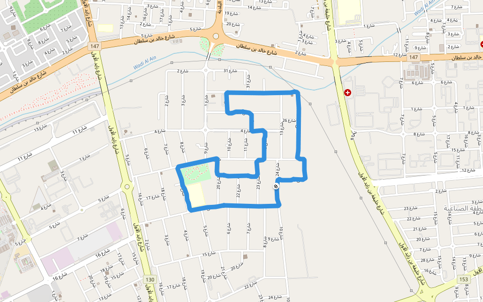 Al Tamayoz school walking route map in Al Ain