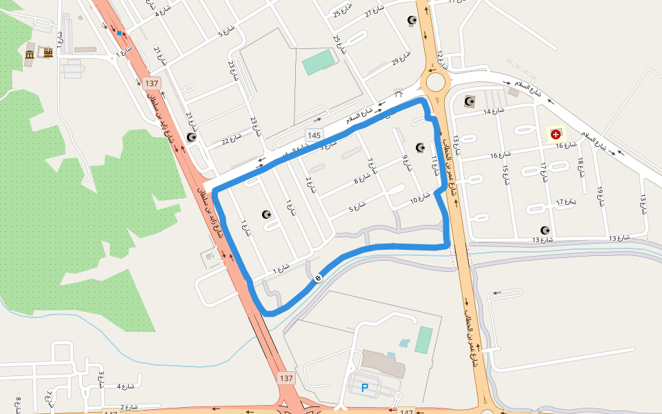 Radisson Blu Hotel & Resort, Al Ain walking route map in Al Ain