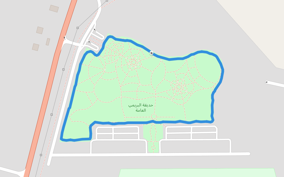 حديقة البريمي العامة walking route map in Al Buraimi
