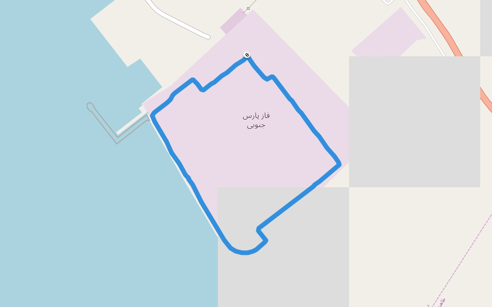 الخليج الفارسي walking route map in Bushehr