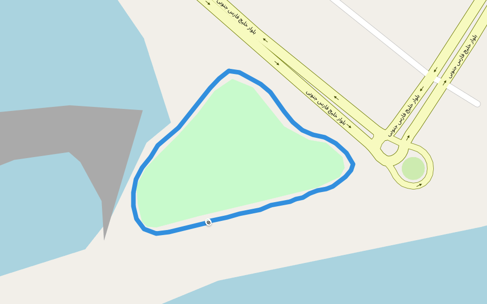 الخليج الفارسي walking route map in Bushehr