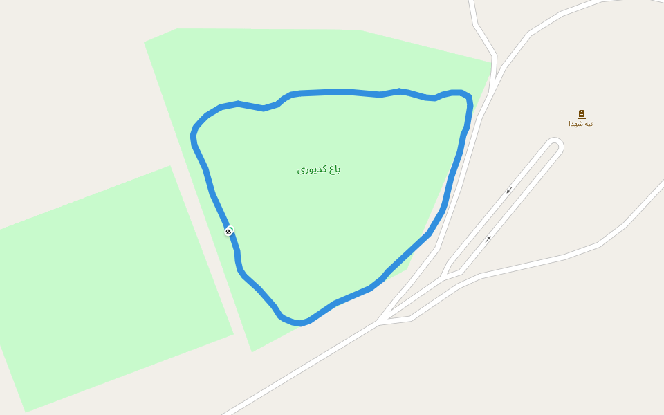 Shahrdari Garden walking route map in Fasa