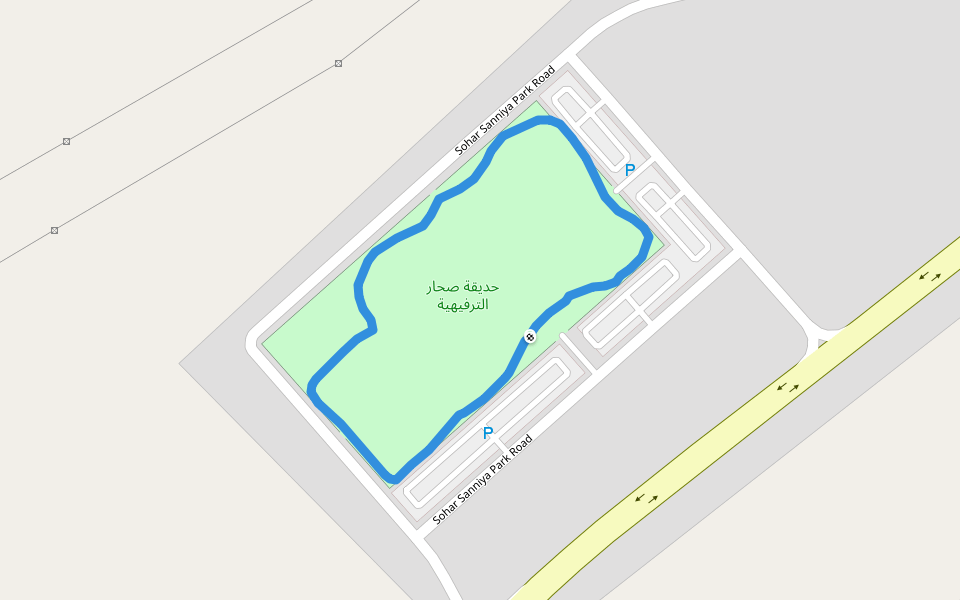 حديقة صحار الترفيهية walking route map in Sohar